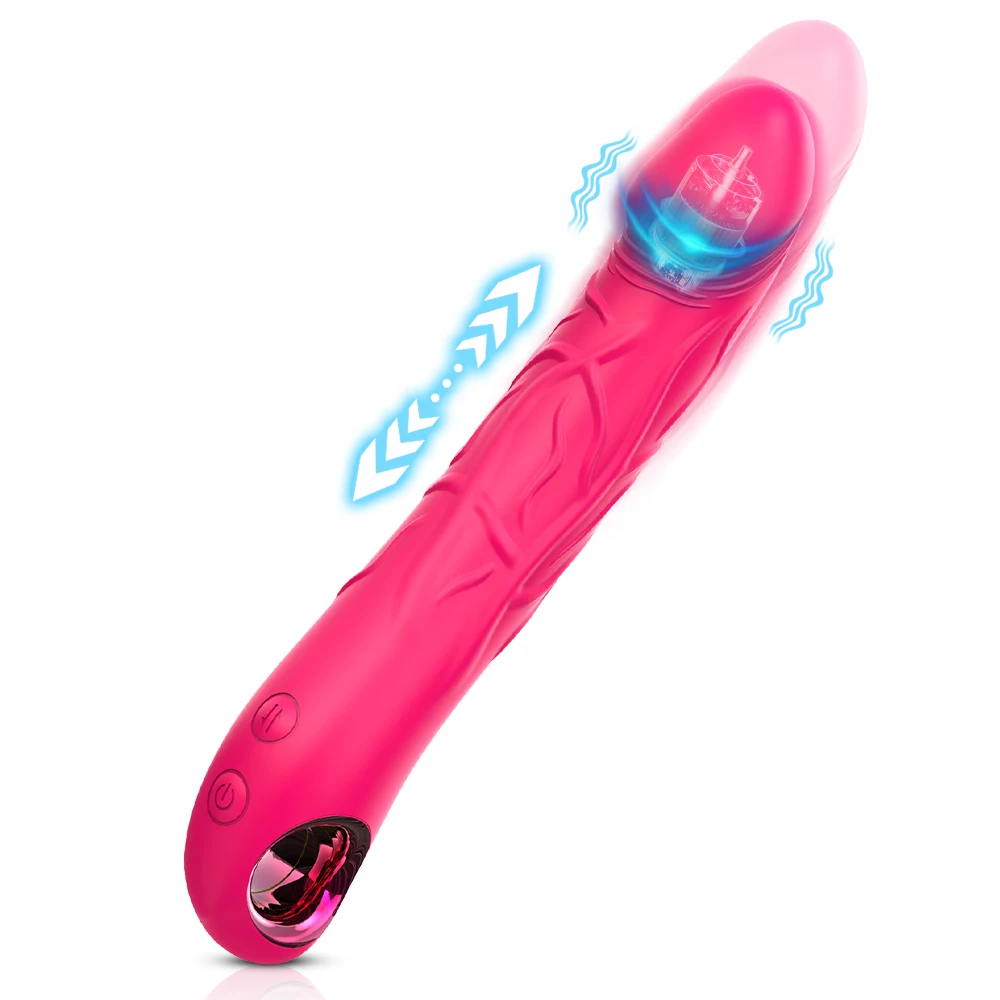 Dildo Clitoral Stimulator Thrusting Vibrator G-Spot Adult Female Lesbian Toy Telescopic Vibrating Women 18 Sex Product