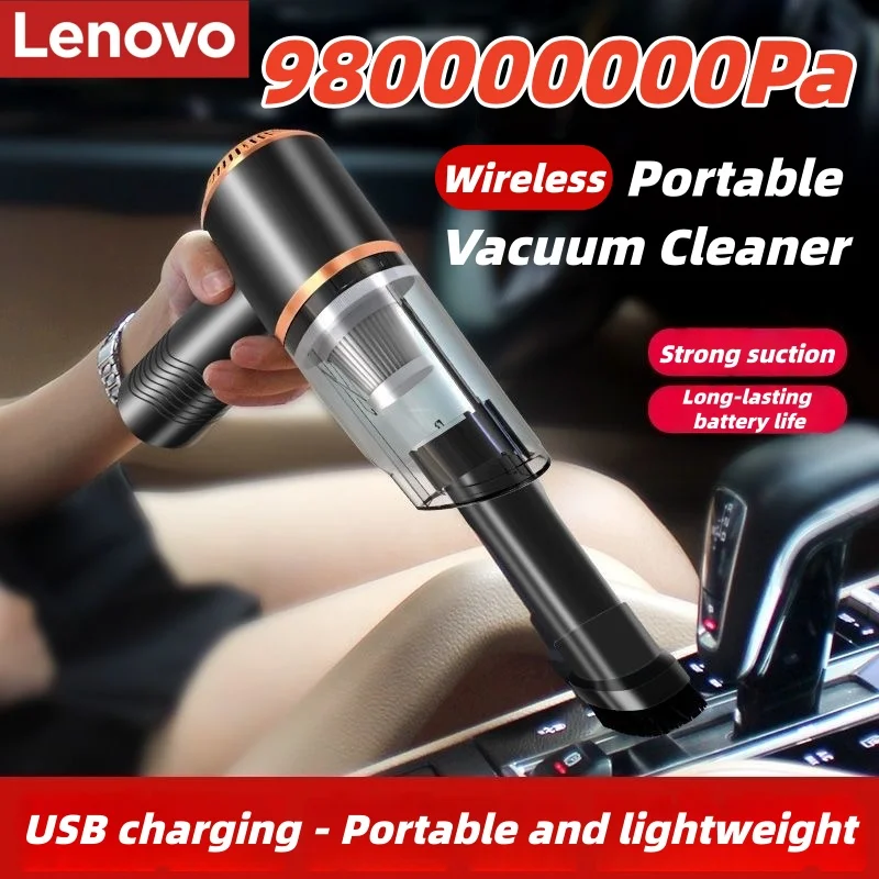 Lenovo Cordless Car Vacuum Cleaner 2 in 1 Handheld Rechargeable Vacuum High Power Suction Portable Auto Vac Home Sofa Desktop