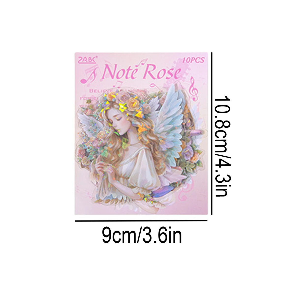10pcs Floral and Character Pattern Glitter Stickers, Creative Waterproof PET Stickers for Scrapbooking and Stationery Decoration