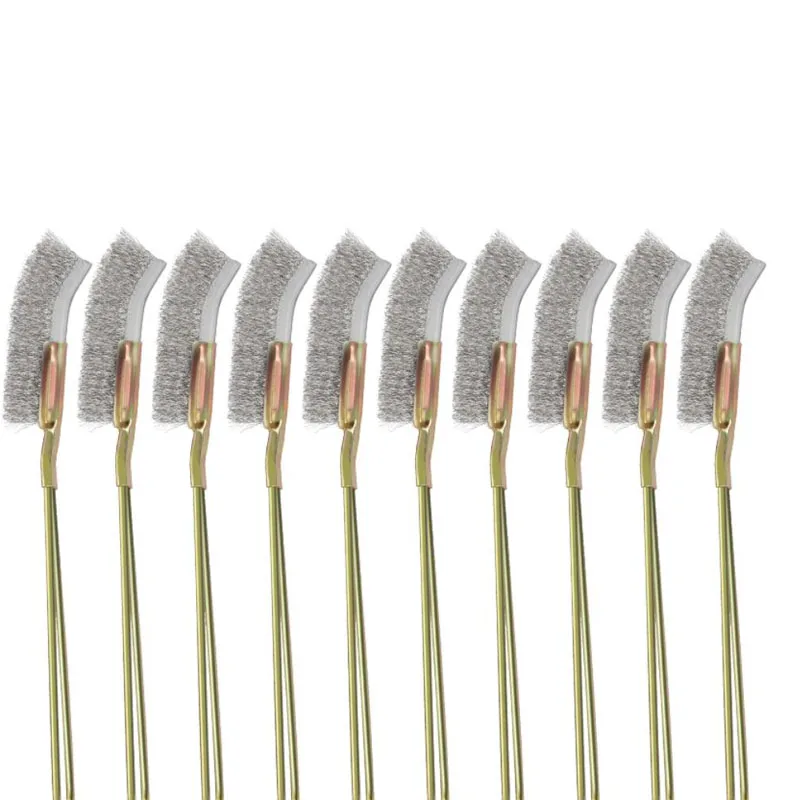 

Metal Handled Stainless Steel Wire Brushes - Rust and Paint Removal Tools 10-Pack