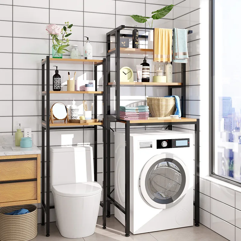 Toilet Washing Machine Storage Shelf, Floor to Floor Toilet Storage Shelf, Balcony Bathroom Basin Shelf