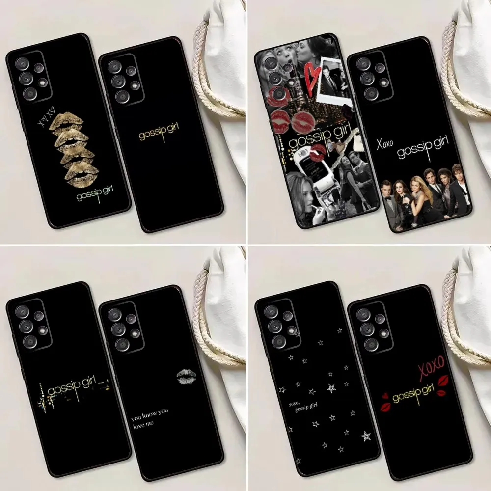 G-Gossip Girl Design Art Phone Case For Samsung Galaxy A13,A21s,A22,A31,A32,A52,A53,A71,A80,A91 Soft Black Phone Cover