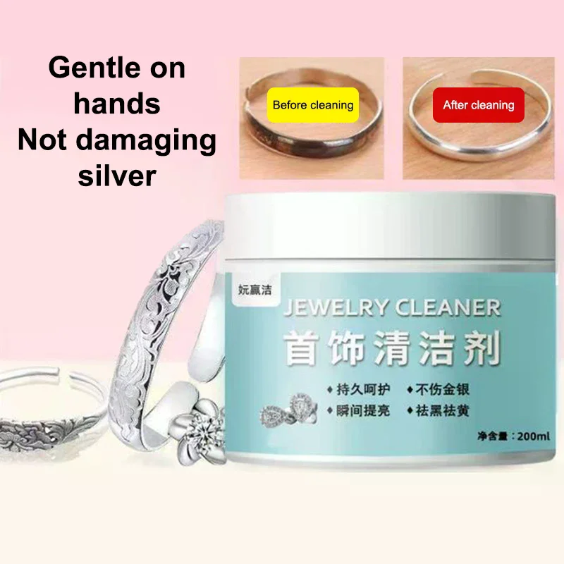 1/2/3 szt. Płyn do czyszczenia srebra 200g, środek do czyszczenia biżuterii, złota, srebra próby 925, złota Panlinis, środek do czyszczenia złota i srebra do pierścionków, kolczyków, zegarków