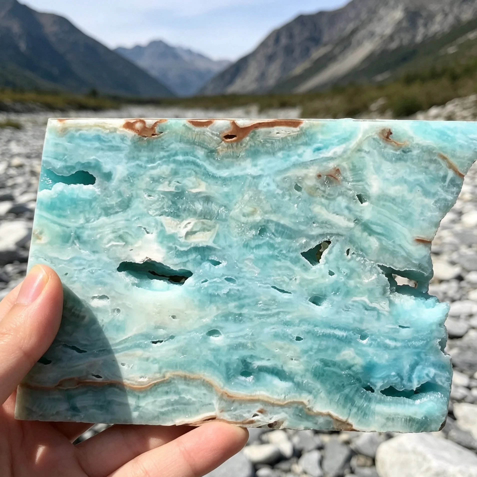 Natural Raw Malachite Plate, Hemimorphite Slice Blue Aragonite Stones, Energy Gem Mineral for Desktop Decor Spiritual Collection