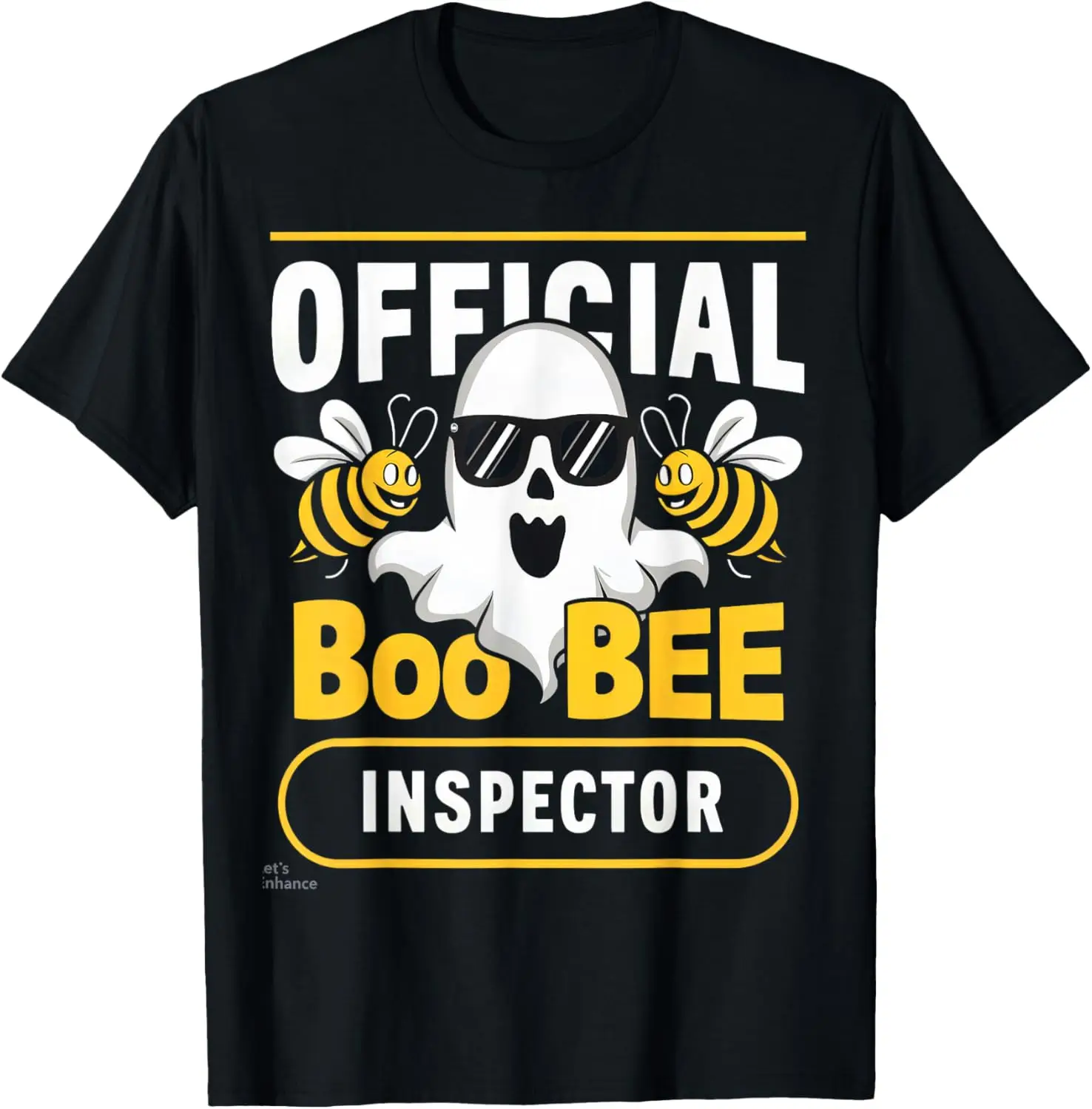 Official Boo Bee Inspector Halloween Humor Funny Ghost T-Shirt