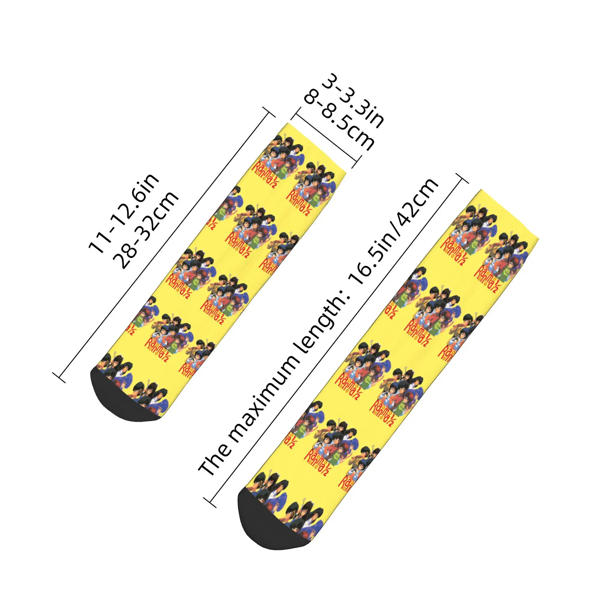 Calcetines para niñas Ranma 1⁄2 Saotome Pig para todas las estaciones, calcetines Harajuku súper suaves, medias de Hip Hop para hombres y mujeres, regalos