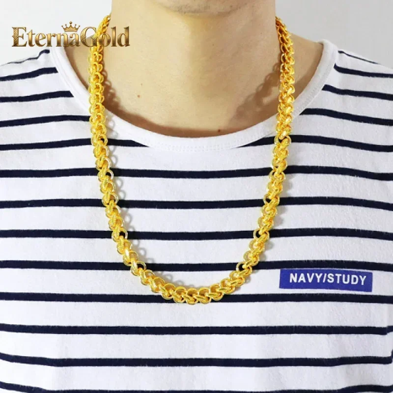 EternaGold  Gold Shop Presents 9999 24K Real Gold Necklaces, Men's and Women's Models, Fortune - filled Boss Chains