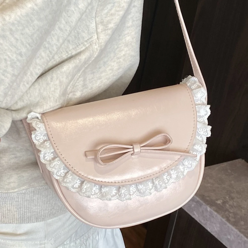 Vrouwen ontworpen crossbody tas Koreaanse zoete kant patchwork gesp Messenger Packs Casual delicate party enkele schoudertassen