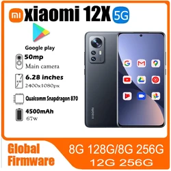 Xiaomi 12X 5G Smartphone Global Firmware Qualcomm Snapdragon 870 50MP 4500mAh 6.28-inch 67W used phone