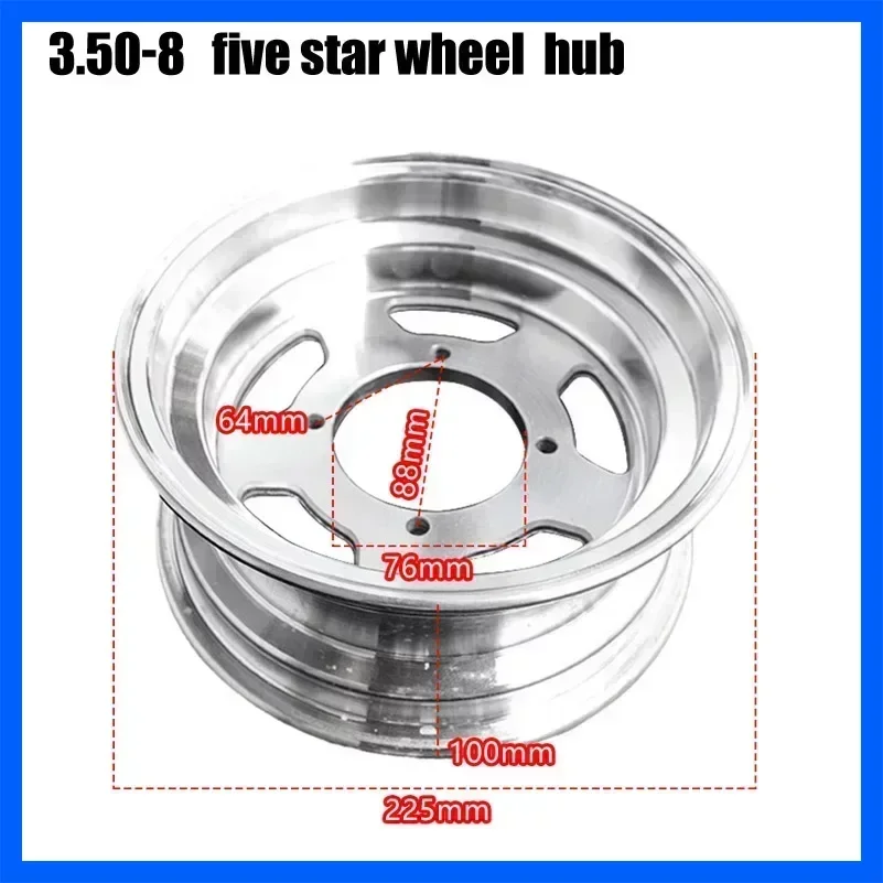 Monkey Bike Motorcycle Accessories Modified 2.75-8 Front or 3.50-8 Rear Aluminium Alloy Wheel Hub 10 Inch Wheels Vacuum Rims