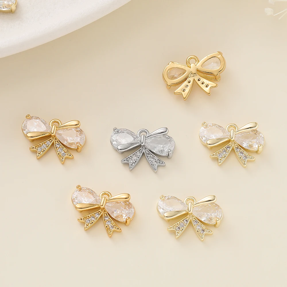 

2Pcs 14/18K Gold Color Plated Butterfly Charms Pendants with Zircon for Necklace Bracelets Jewelry Making Supplies Accessories
