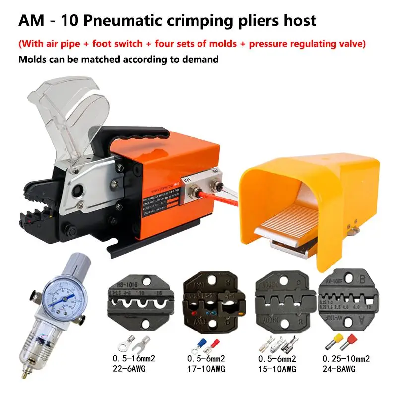 Pinza a crimpare pneumatica Am-10 Terminale elettrico Macchina per crimpare a freddo Macchina per crimpare multifunzionale Die a pressione