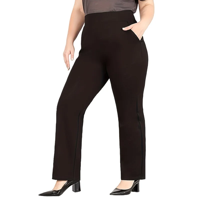 

Женские брюки больших размеров с эластичной талией, прямого кроя, облегающие