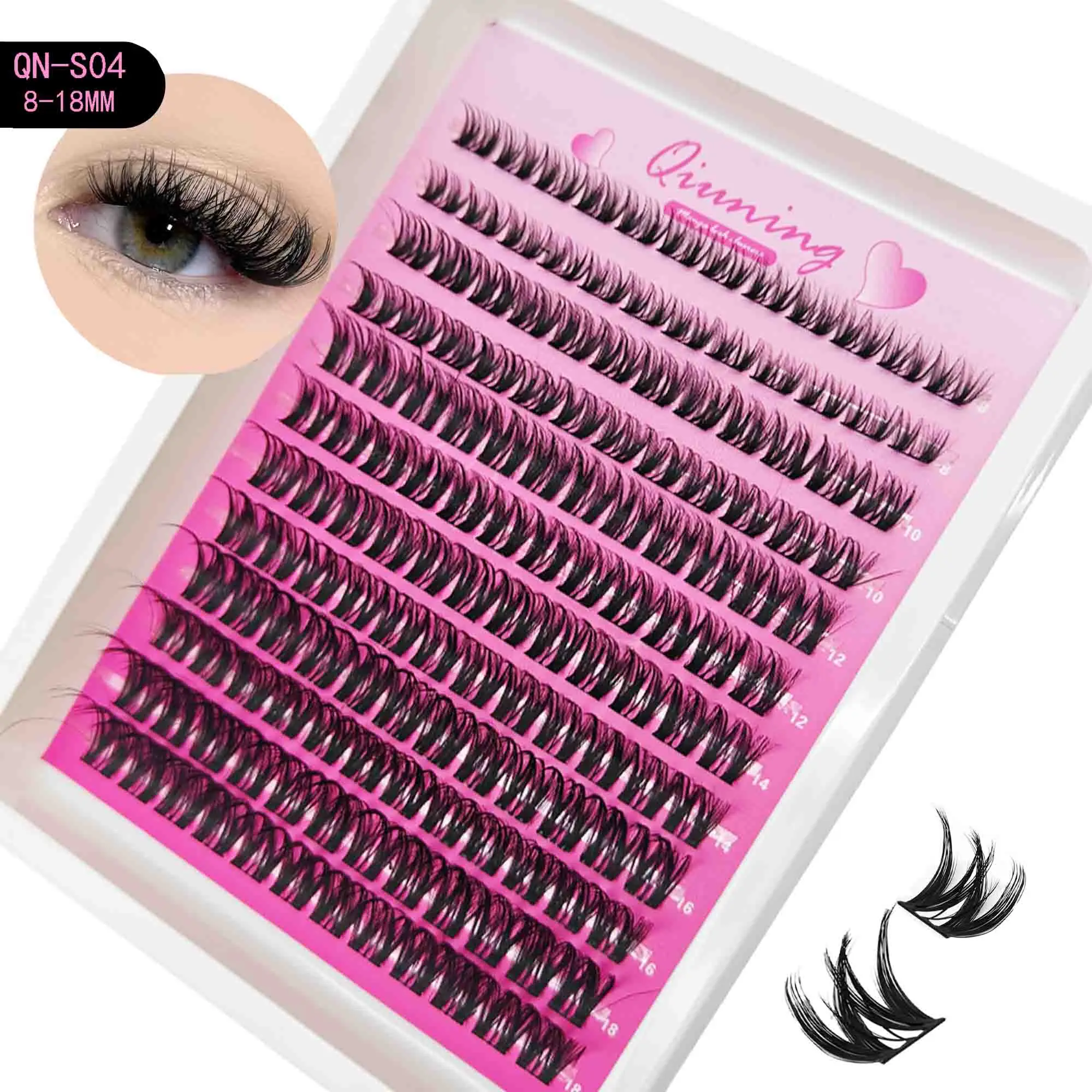 QIUNING Lash Clusters Manga Lash Clusters Kit Clear Fairy Eyelash Clusters Wet-Look Spiky Anime Lashes Individual Lashes BOND image 5