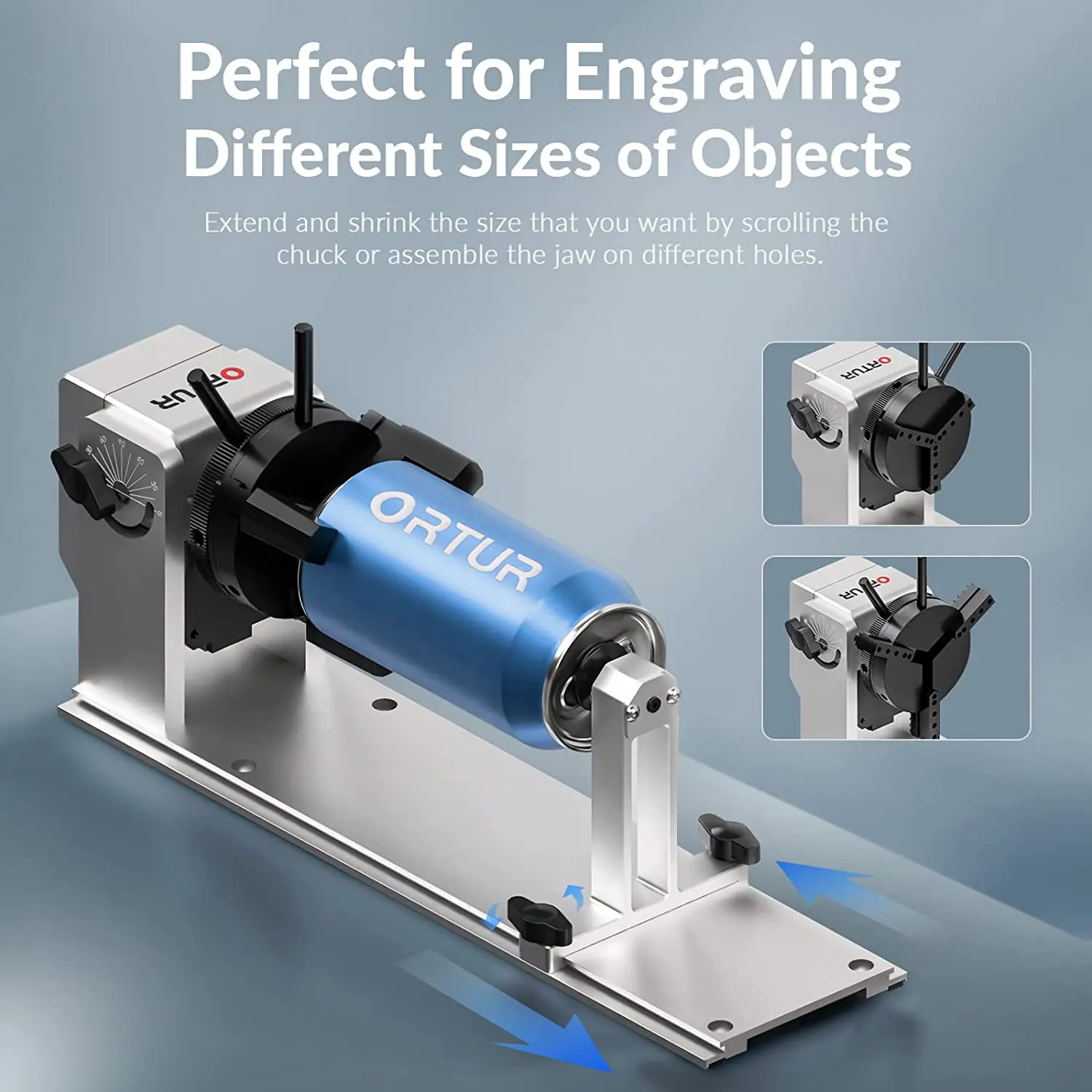 Ortur Rotary YRC Claw Shaped Roller Compatible 95% of Laser Engraver For Engraving Irregular Items 180° Adjustment 360° Rotation