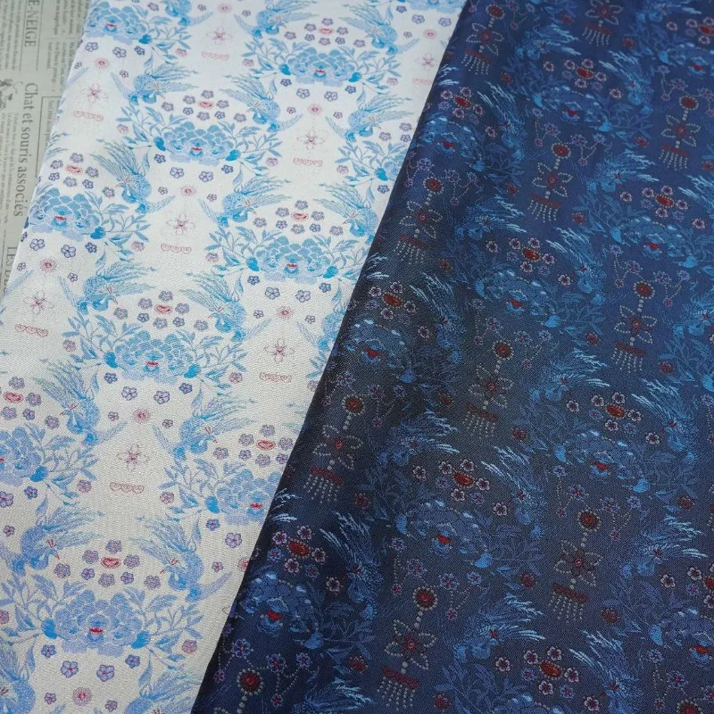 Chinese Style Imitation Song Brocade Yarn Dyed Jacquard Fabric Traditional Textile for Cheongsam Hanfu Vest Outer Coat Sewing