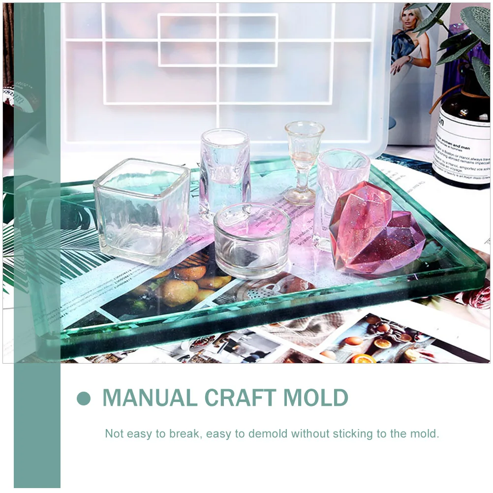 

Epoxy Mold Square Jewelry Dish Plate Craft Molds for Crafts Silica Gel Casting Tray