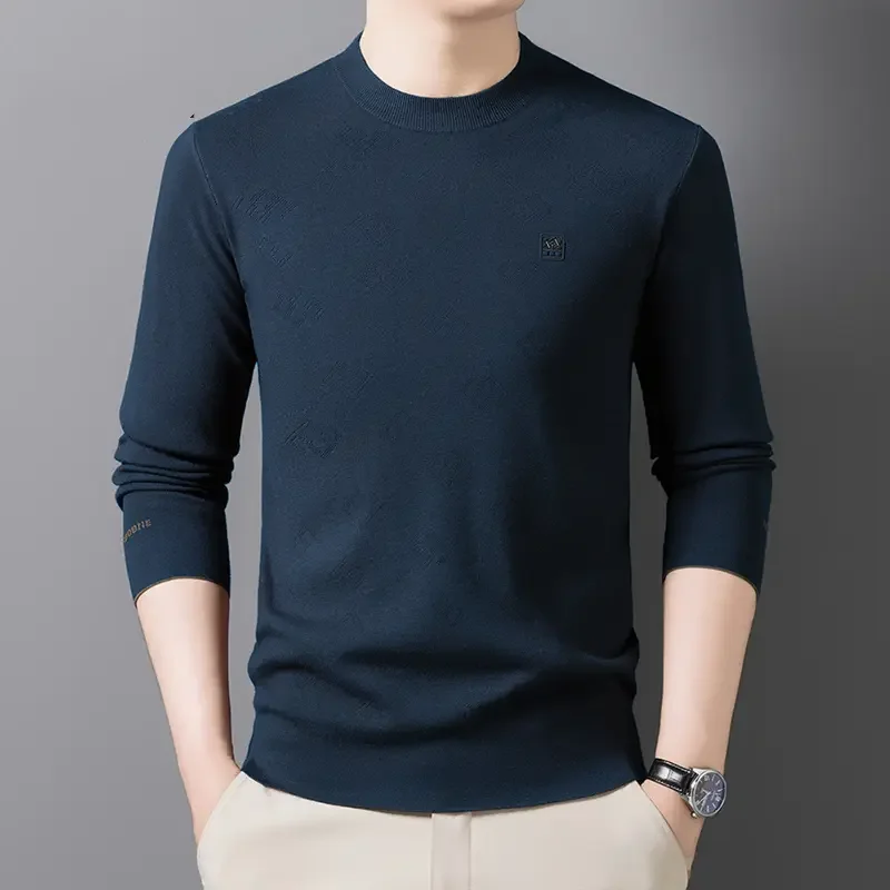 Suéter Casual de Punto con Cuello Redondo, Mezcla de Lana, Suave y Cómodo, Moda Masculina de Otoño e Invierno para Hombres de...