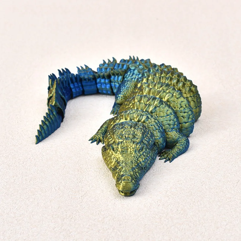 Jouets imprimés en 3D, figurines d'animaux Crocodile, modèle multi-articulaires, ornement mobile, décoratif de bureau, créativité, nouveauté, cadeaux pour enfants