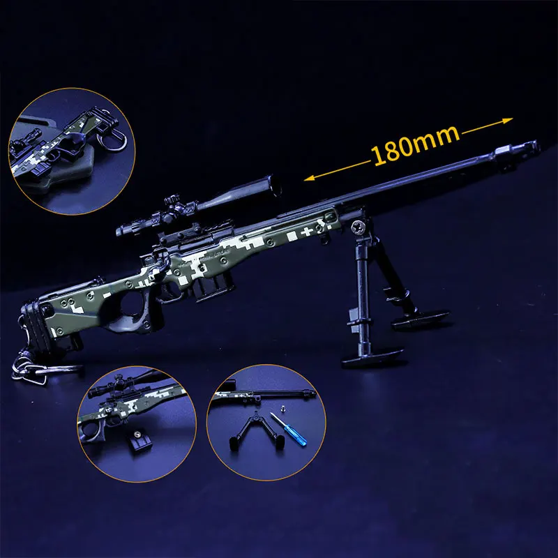 18cm AWM Mini Alloy zabawka pistolet figurki ozdoba ozdoba brelok metalowe przenośne zabawki dla dzieci prezent dla chłopców HG276