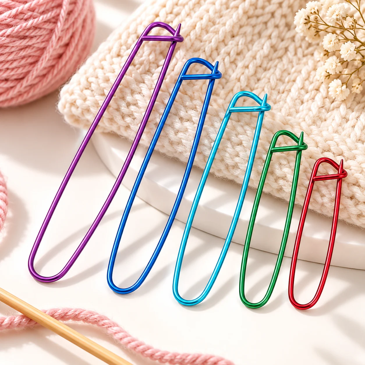 5Pcs 6/9/12/15/17/20cm Random Mix Large Aluminum Safety Pinsfor Knitting Stitch Marker DIY Sewing Craft Handmade Accessories