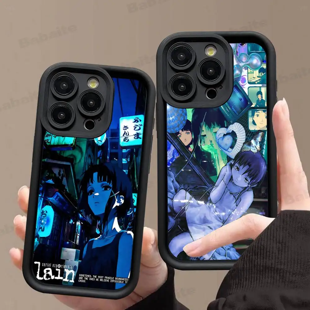 S-Serial Experiments L-lain für iPhone 17 Pro Max 13 16 15 11 12 14 Plus Stoßfeste Weiche Handyhülle