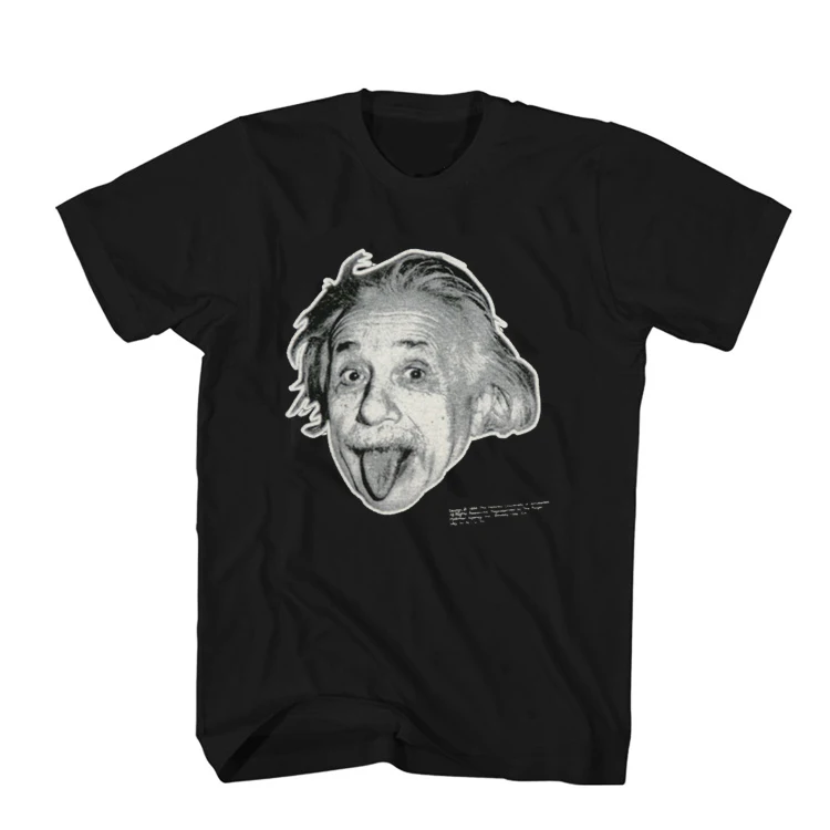 

Футболка мужская летняя из чистого хлопка 220 г, в стиле ретро, с принтом «Ученый Эйнштейн», круглый вырез, плотная ткань