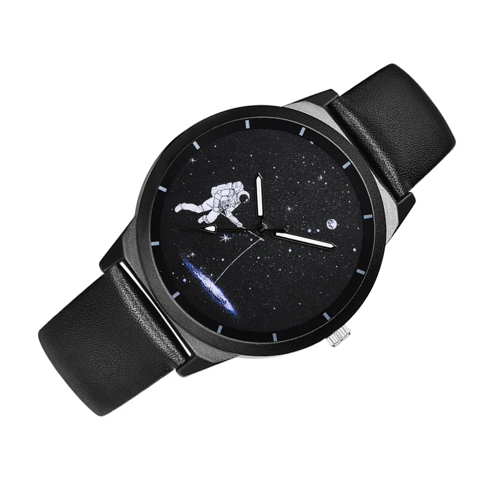 Astronaut Watch Watches for Men Women Wristwatch Movement Girls with Belt Watchband Display