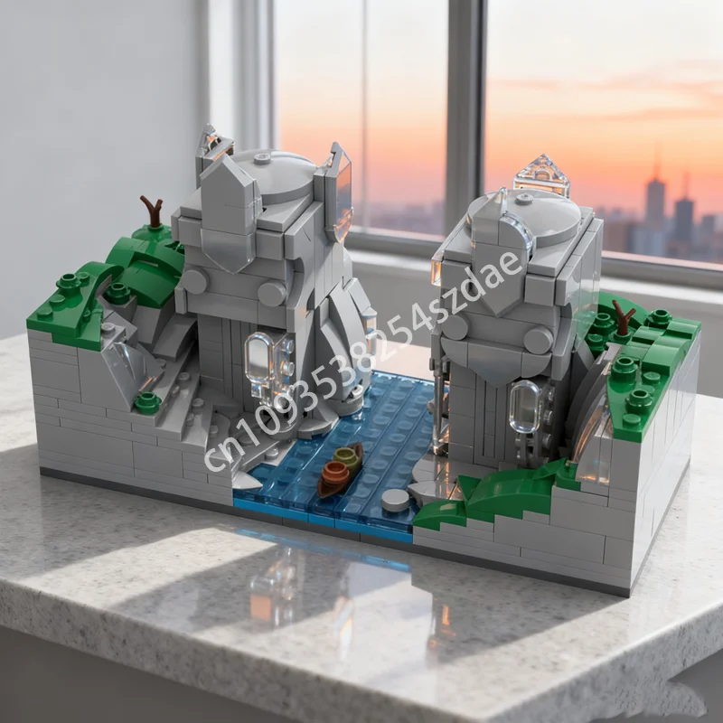 

547 шт. MOC Brickheadz The Argonath Brickheadzed модель строительные блоки архитектурная игрушка DIY Рождественский подарок креативный кирпич для детей