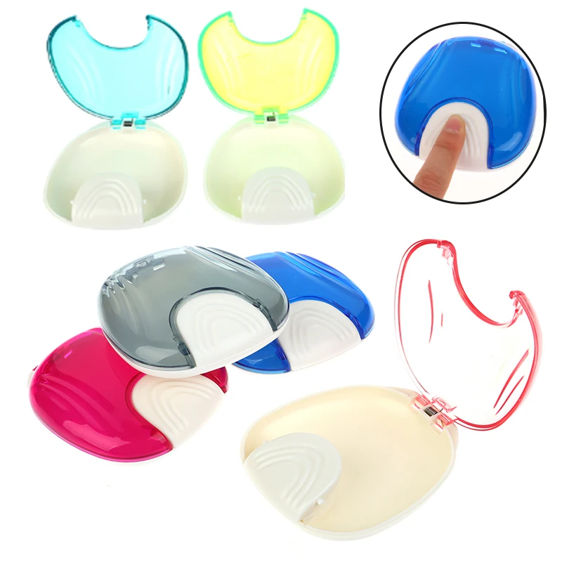 1PCS  Press-to-Open Dental Retainer Denture Storage Box Partial Denture Case Orthodontic Small Teeth Box Travel Outdoor Boxes