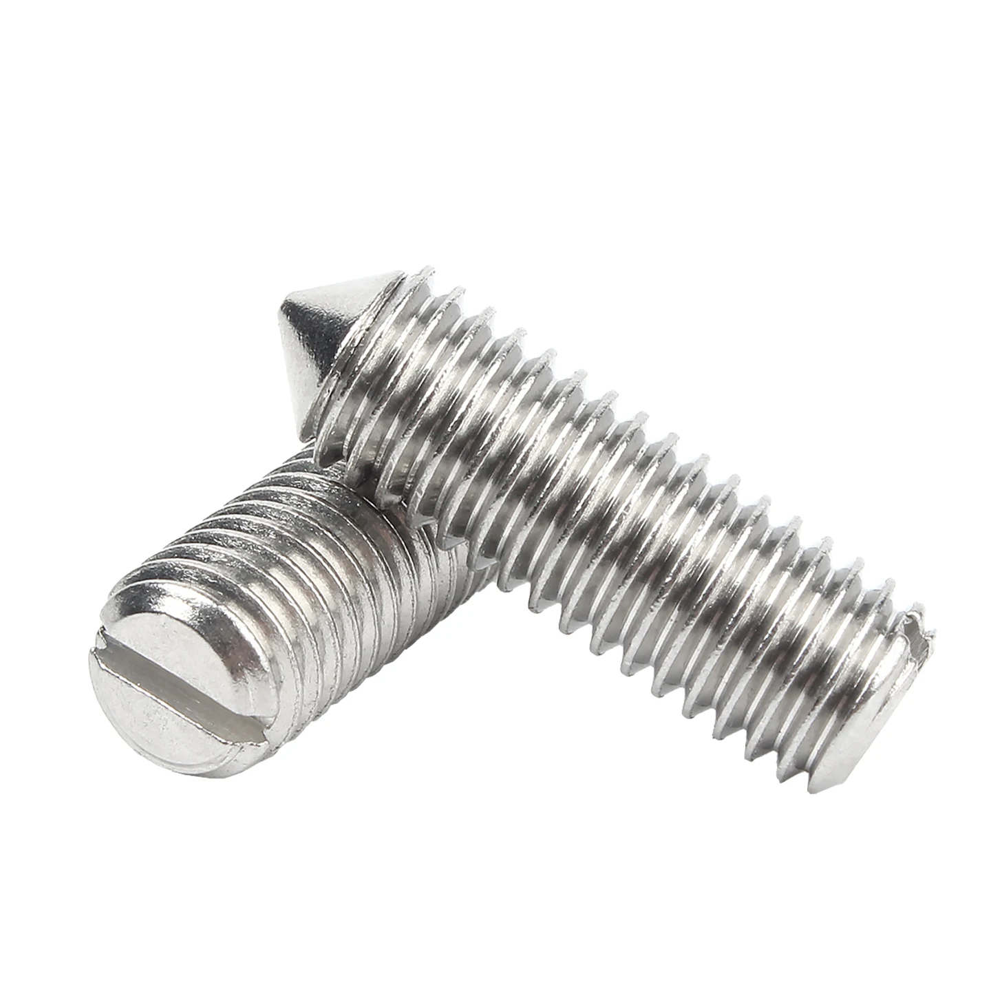 10/20Pcs 304 Stainless Steel Slotted Head Tapered End Headless Grub Bolt M1.6 M2 M2.5 M3 M4 M5 M6 M8 M10 Cone Point Grub Screw
