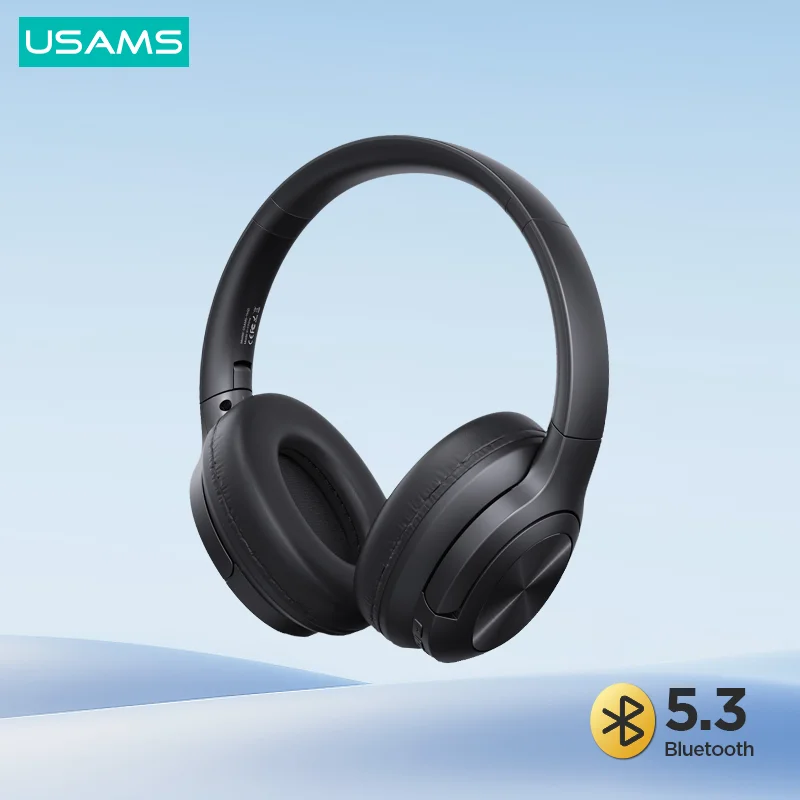 USAMS Wireless Headphones 5.3 Sports Earbuds 40mm Drivers 70 Hours Ultra Long Life Playback Music Bluetooth Headphones