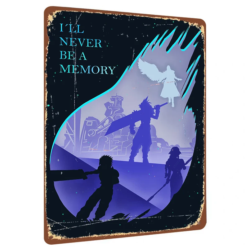 Final Fantasy Theme Metal Tin Sign Game Peripheral Wall Art Decor for Living Room Bedroom