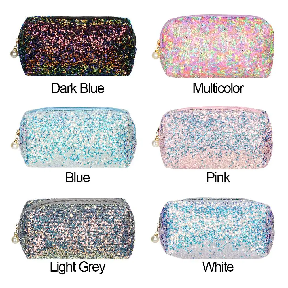 New Fashion Glitter High-capacity Makeup Bag Mermaid Sequin Pen Bag Cosmetic Storage Bag Lazy Makeup Zipper Pouch Handbags