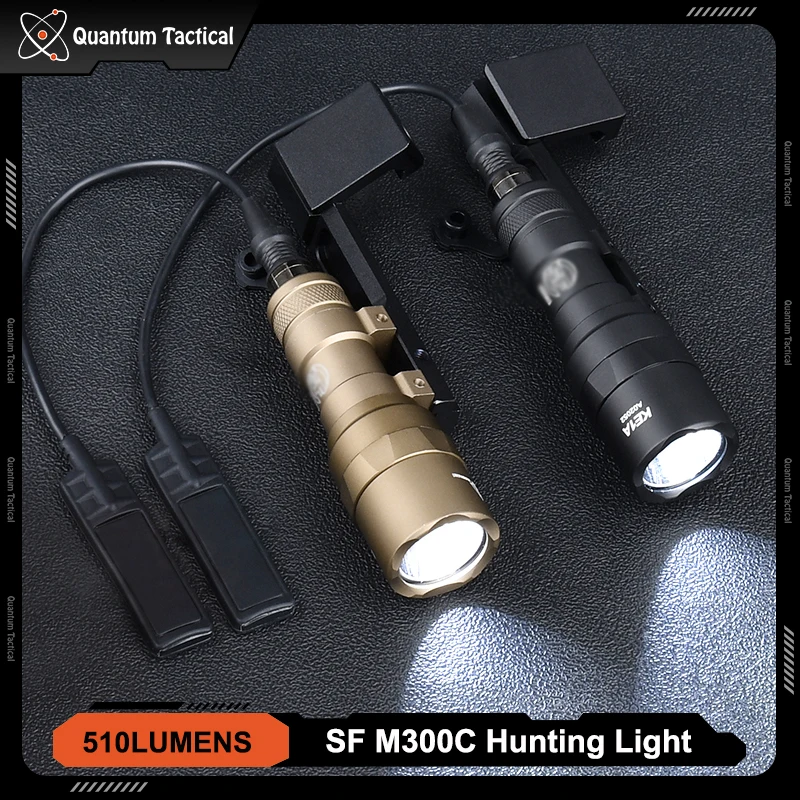 WADSN Airsoft SF M300C Scout Light Surefir M600U Hunting Weapon Flashlight High Power LED Spotlight With Metal Offset Mount Base