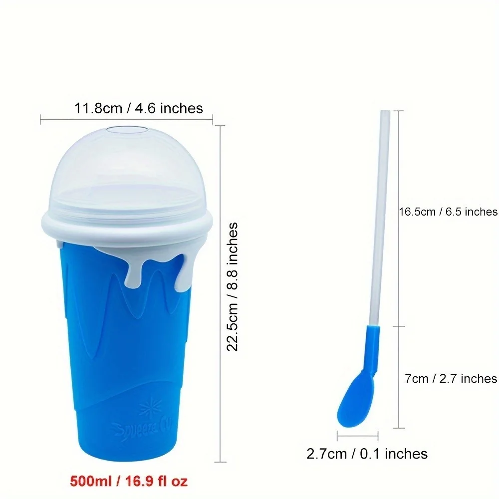 1 szt. 500 ml/16,9 uncji przenośny kubek do robienia slushie do szybkich koktajli, koktajli mlecznych i lodów - idealny na imprezy tematyczne, lato