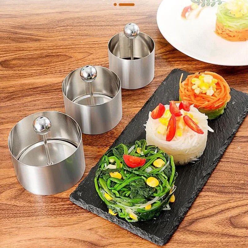 Round Stainless Steel Cake Mousse Ring With Lid Cake Decoration Tool Pastry Cake Mousse Mold Rice Ball Sushi Maker Kitchen tool