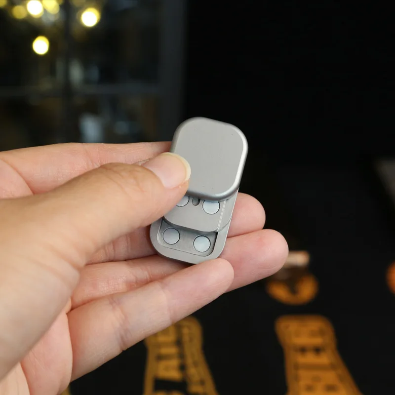 Mini Coin Fidget EDC Stainless Steel Magnet Three-layer Direct Push Card Relief Stress Student Adult Fingertip Toy