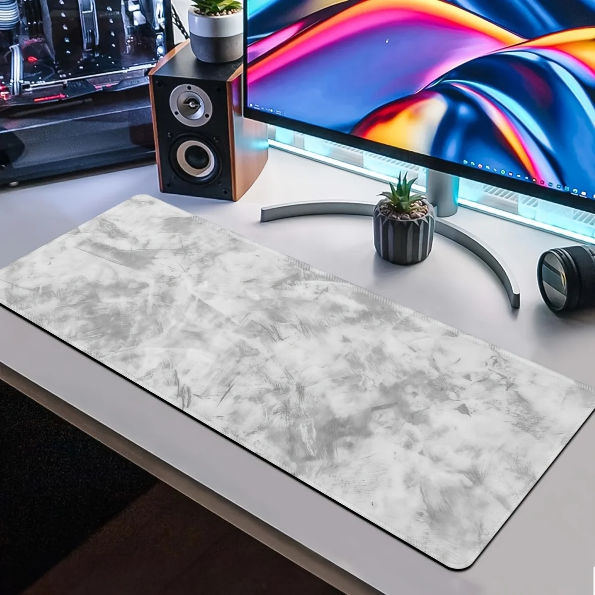 Sleek Grey - Toned Desk Mat: Non - Slip PC Accessory for Gaming & Office, Large - sized with a Minimalist Design - Image 6