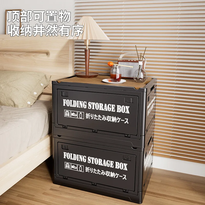 

Large Capacity Foldable Storage Box, Easy Camping, Industrial Style Plastic Folding Storage Cabinet, Bedside Simple Storage Box