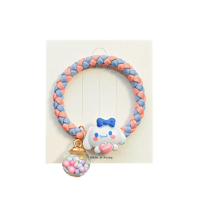 5PCS Cartoon Hair Accessory Sanrio Cinnamoroll Hellokitty Hair Ties Kawaii for Girls Hair Style Decorate Hand Wrist Accessories