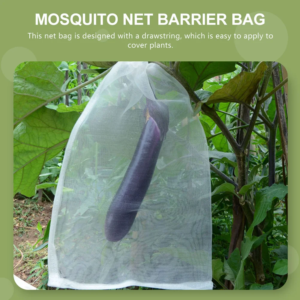 

50 Pcs Plant Insect Net Bag Tree Netting Bags Barrier Mesh Protector Fruit White Cover