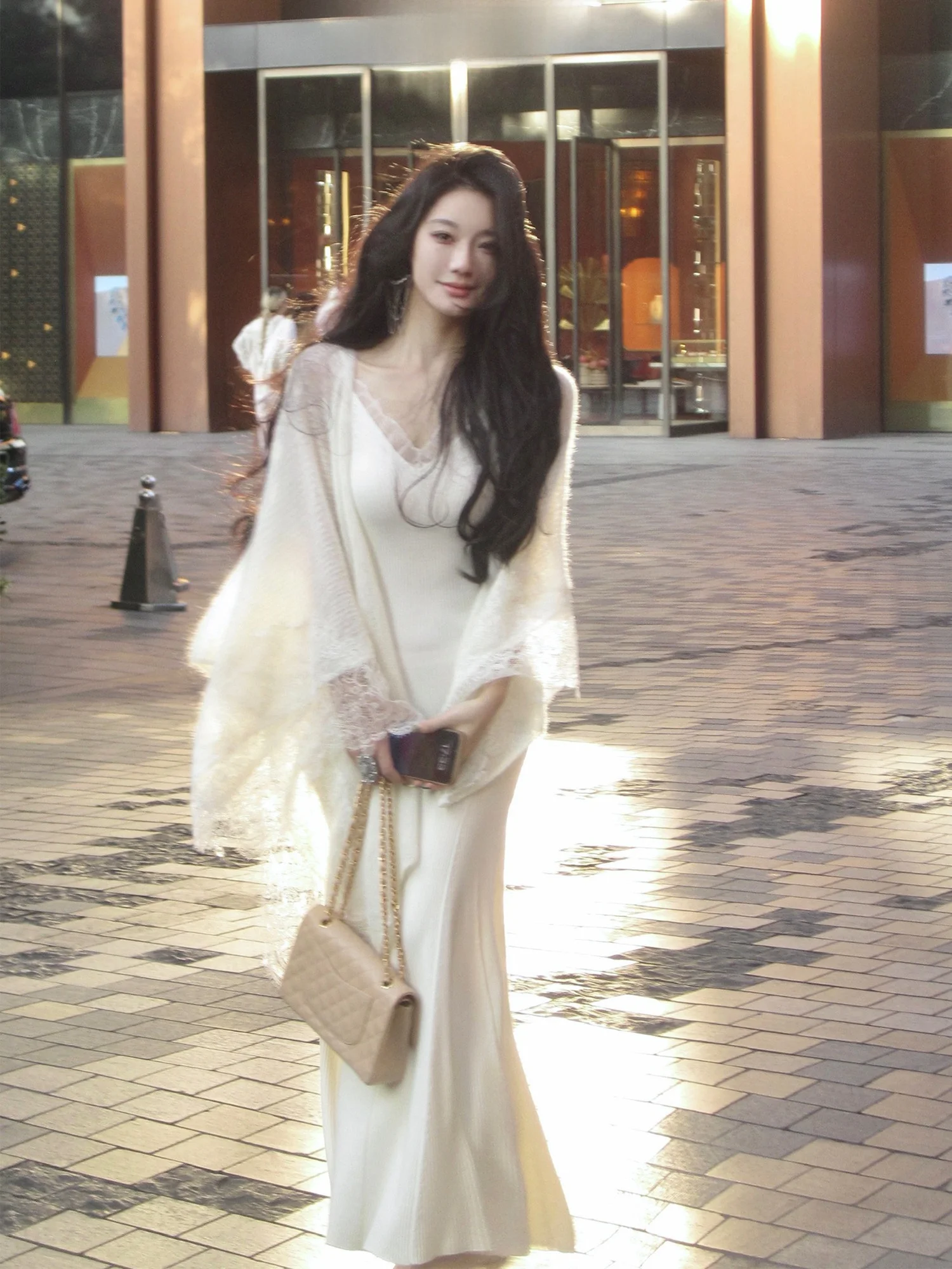 

Китайский Sle кружевной мохеровый свитер с овальным ремнем Dr Set, белый лунный свет, Новое поступление, женский вязаный свитер Dr