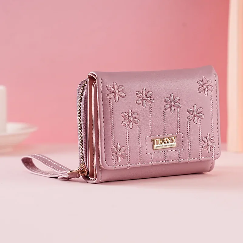 Small Women\'s Wallet Solid Short Pu Leather Female Wallets Hasp Coin Purse Card Holders for Girls Student 2025 Clutch Money Bag