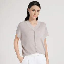 BC1026 Luxury Women's Clothing Silk Woolen Ladies Clothes loose Merino Wool Vest Sweaters For Woman