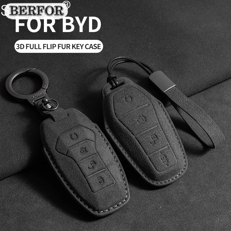Premium Suede Key Fob Cover for BYD Tang, Han, Atto 3 - Image 4