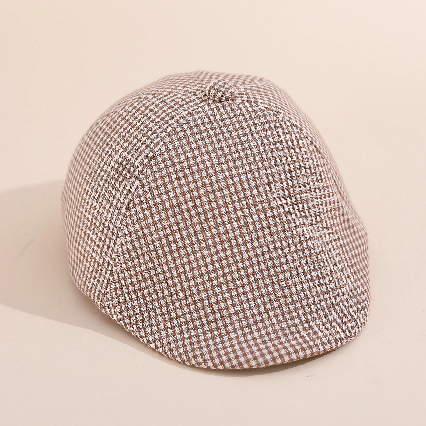 New Spring Autumn Children's Beret Baby Painter Hat for Boys and Girls Grid Kids Hat Outdoor Travel Toddler Warm Cap image 3