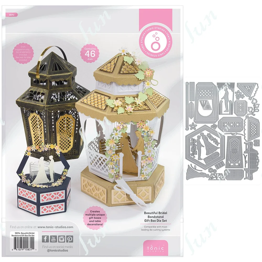 

Beautiful Bridal Bandstand Gift Box Metal Cutting Dies Stencils for DIY Scrapbooking Paper Card Embossing Cuts Crafts