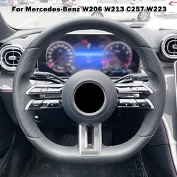 Car Steering Wheel Cover Trim AMG Style For Mercedes-Benz C E CLS S W206 W213 C257 W223 2022-2024 Car Interior Accessories ABS