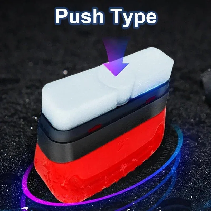 Red Car Glass Oil Film Cleaner Brush Powerful Windshield Oil Stain Removal Tool for Front Windshield and Side Mirrors view 4
